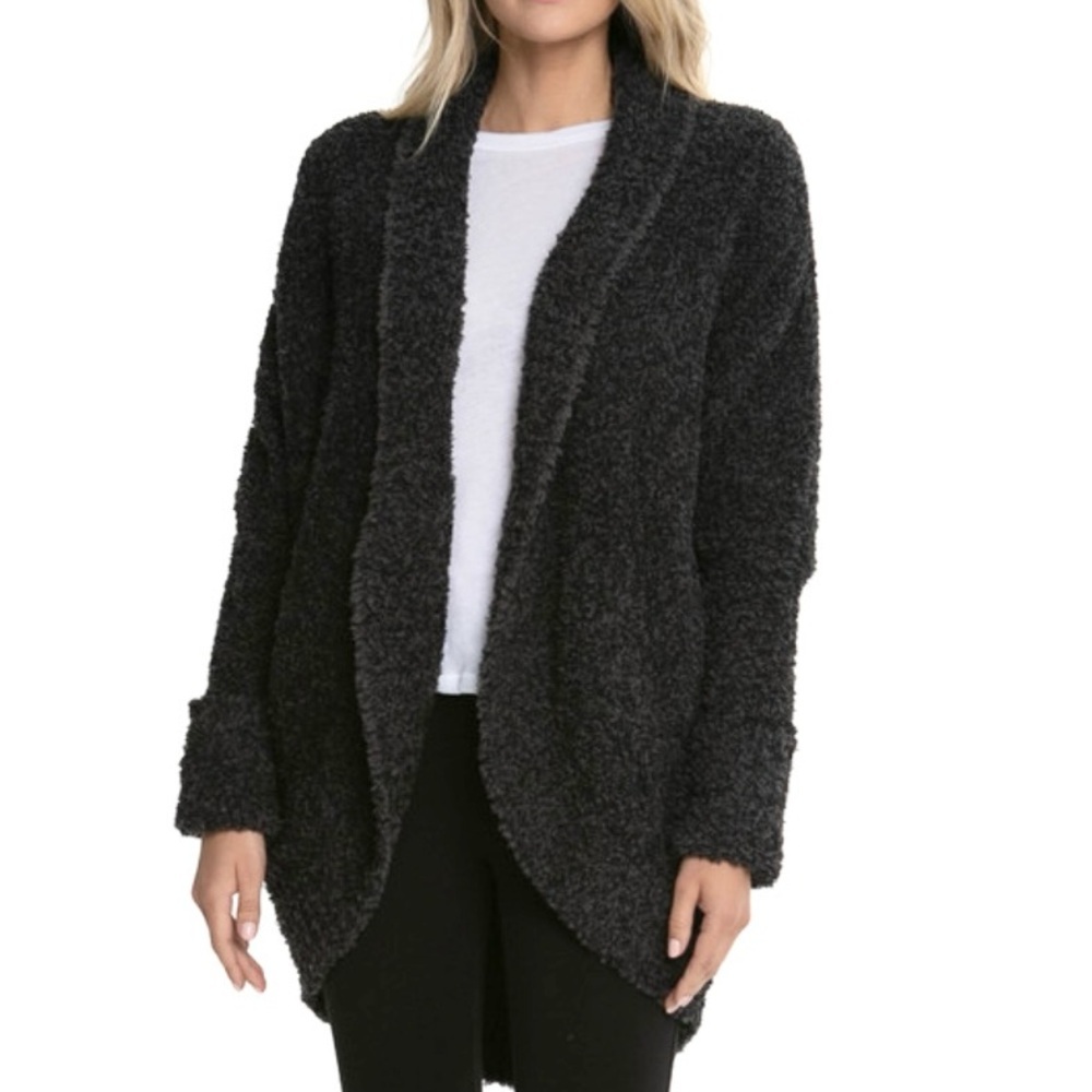 Barefoot Dreams Cozy chic cocoon Cardigan sweater L/XL black